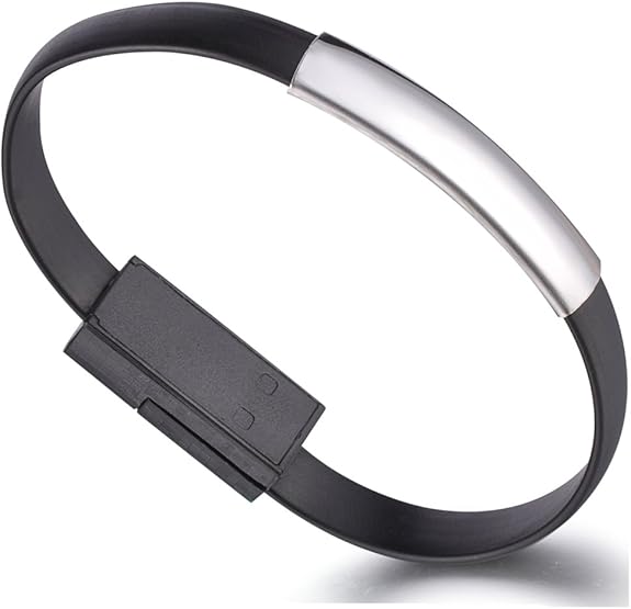 Chargeur Bracelet en cuir - câble de charge USB au poignet